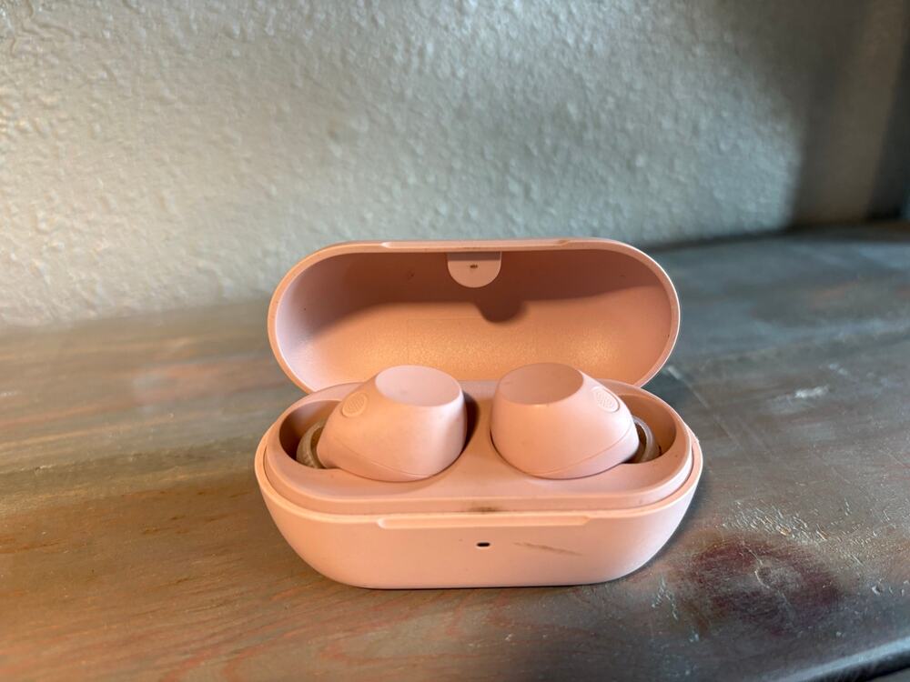 mauve pink Sony WF-C710N noise cancelling wireless earbuds YY2986 case